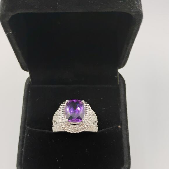 Amethyst Sterling Silver Ring size 7 - Picture 7 of 8